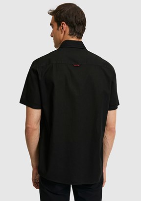 US POLO ASSN - Erkek Siyah Kısa Kol Gömlek