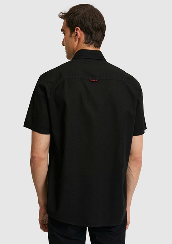 US POLO ASSN - Erkek Siyah Kısa Kol Gömlek