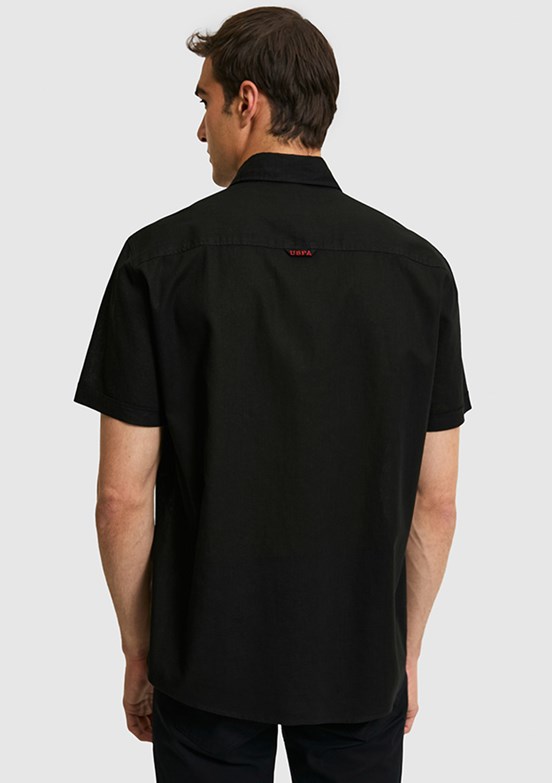 US POLO ASSN - Erkek Siyah Kısa Kol Gömlek
