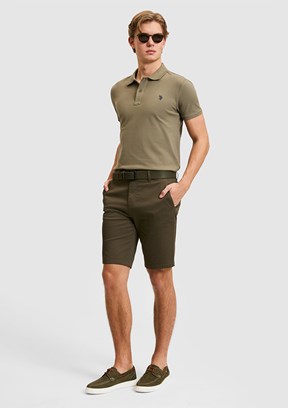US POLO ASSN - Erkek Yeşil Bermuda Şort