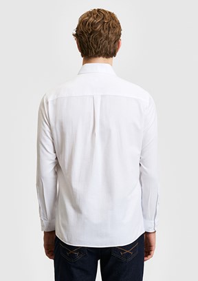 US POLO ASSN - Erkek Beyaz Uzun Kol Gömlek