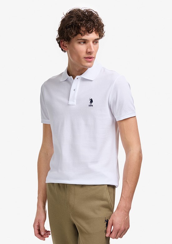 US POLO ASSN - Erkek Beyaz Slim T-Shirt