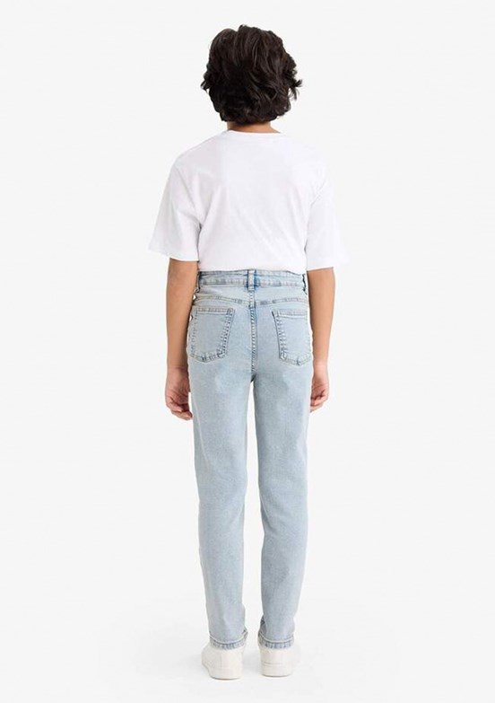DEFACTO - F8478A8DFA1 Erkek Çocuk Mavi Normal Bel Jean Pantolon