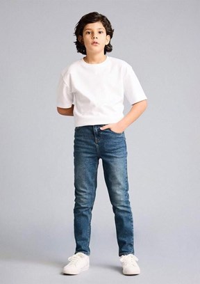 DEFACTO - F8437A8DFA1 Erkek Çocuk Yeşil Normal Bel Jean Pantolon