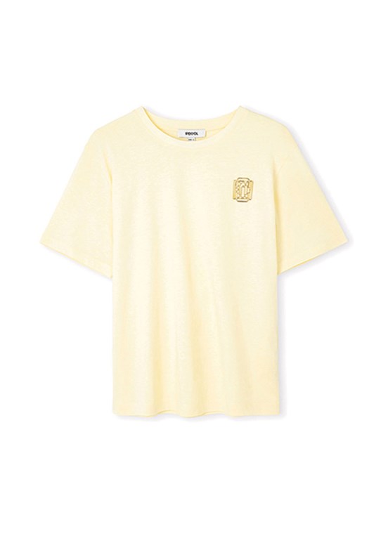 İPEKYOL - IS1260070244 Kadın Sarı Baskılı T-Shirt