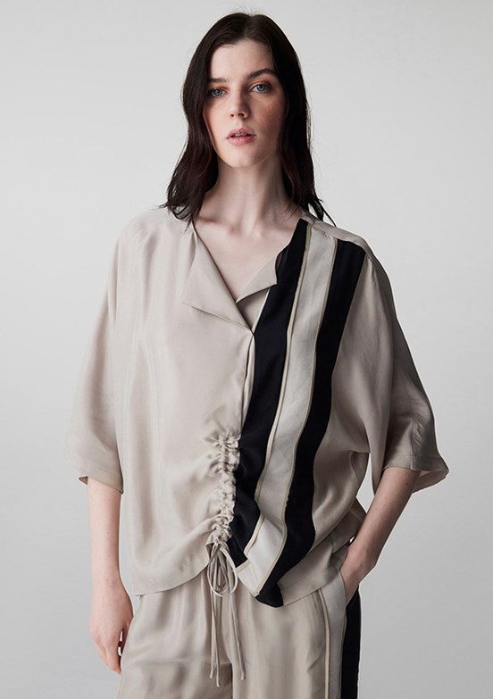 İPEKYOL - IS1260006084 Kadın Naturel Desenli Bluz
