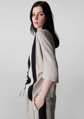 İPEKYOL - IS1260006084 Kadın Naturel Desenli Bluz