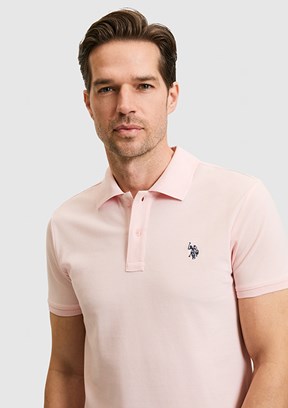 US POLO ASSN - Erkek Pembe Basic T-Shirt