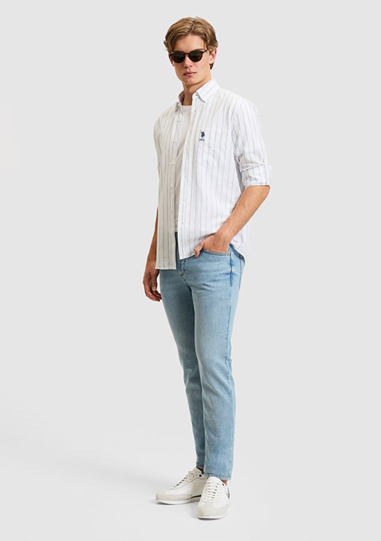 US POLO ASSN - Erkek Mavi Slim Jean Pantolon