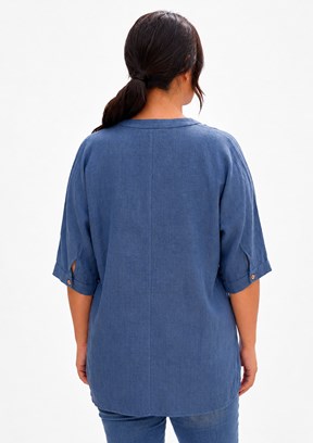 RMG - O6830 Kadın Lacivert Basic Bluz
