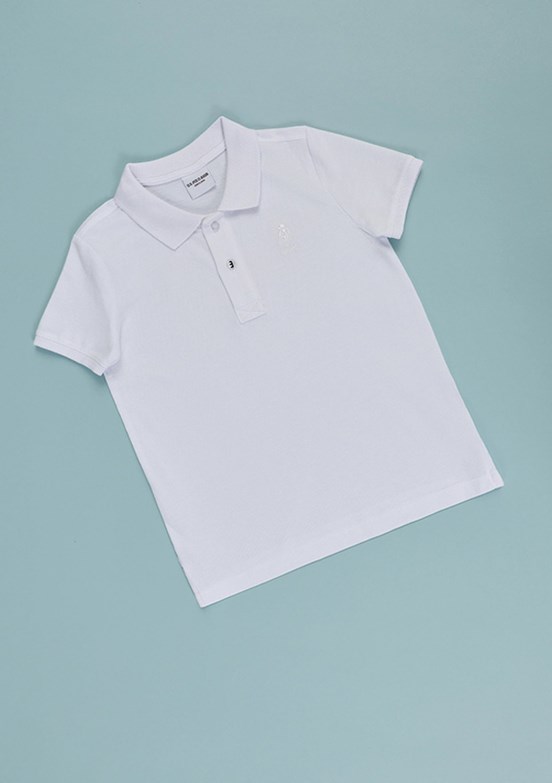 US POLO ASSN - Erkek Çocuk Beyaz Basic T-Shirt