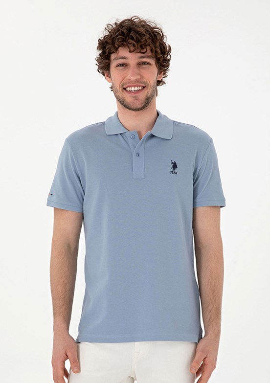 US POLO ASSN - Erkek Mavi Basic T-Shirt
