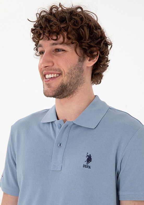 US POLO ASSN - Erkek Mavi Basic T-Shirt