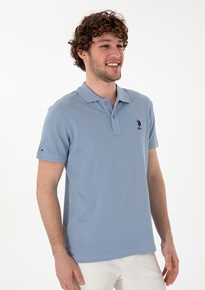 US POLO ASSN - Erkek Mavi Basic T-Shirt
