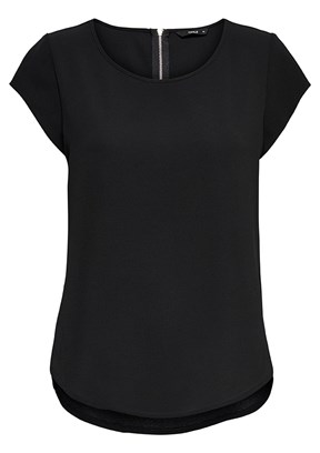 ONLY - 15142784 Kadın Siyah Bisiklet Yaka Bluz