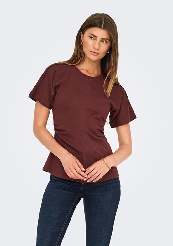 ONLY Onlmarie S/S - 15365258 Kadın Mor Bisiklet Yaka Bluz