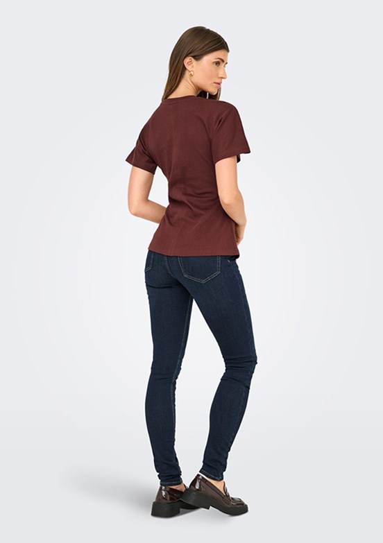 ONLY Onlmarie S/S - 15365258 Kadın Mor Bisiklet Yaka Bluz