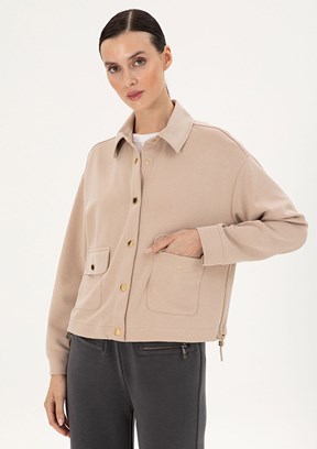 PİERRE CARDİN - Kadın Bej Örme Sweatshirt
