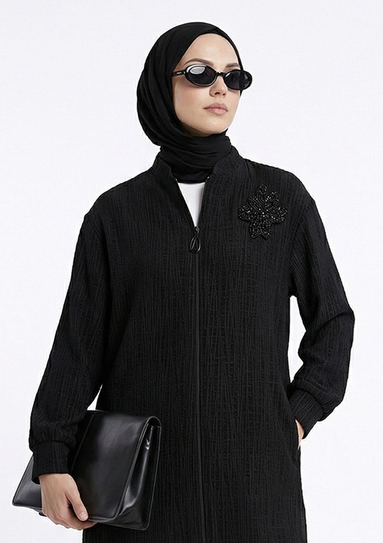 ARMİNE - 26YT520 Kadın Siyah Basic Hırka