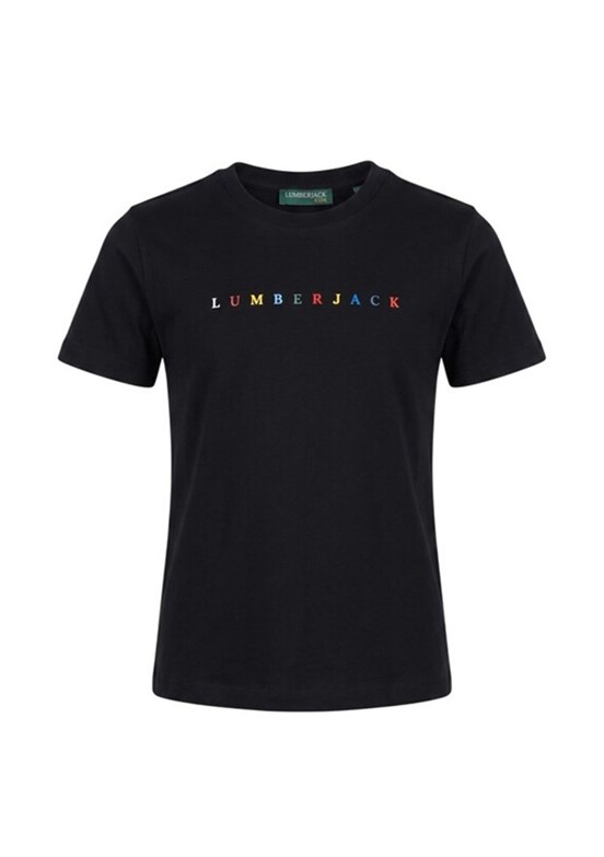 LUMBERJACK 6M Kids Iden - A10220443410010 Erkek Çocuk Siyah Baskılı T-Shirt