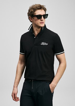 LUFİAN Artos - 111040249 Erkek Siyah Polo Yaka T-Shirt