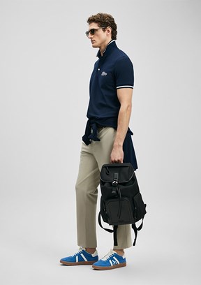 LUFİAN Artos - 111040249 Erkek Lacivert Polo Yaka T-Shirt