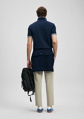 LUFİAN Artos - 111040249 Erkek Lacivert Polo Yaka T-Shirt