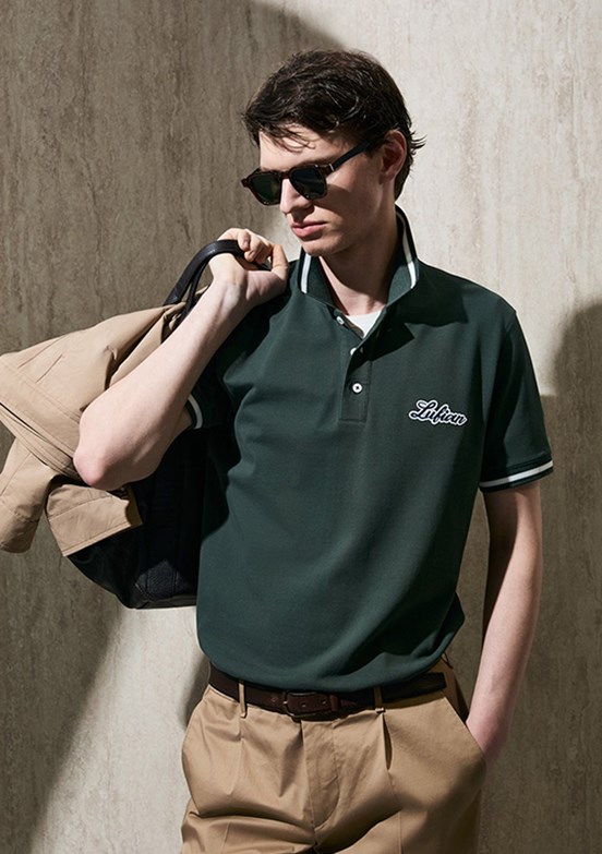 LUFİAN Artos - 111040249 Erkek Yeşil Polo Yaka T-Shirt