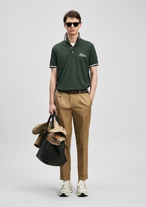 LUFİAN Artos - 111040249 Erkek Yeşil Polo Yaka T-Shirt