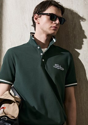 LUFİAN Artos - 111040249 Erkek Yeşil Polo Yaka T-Shirt