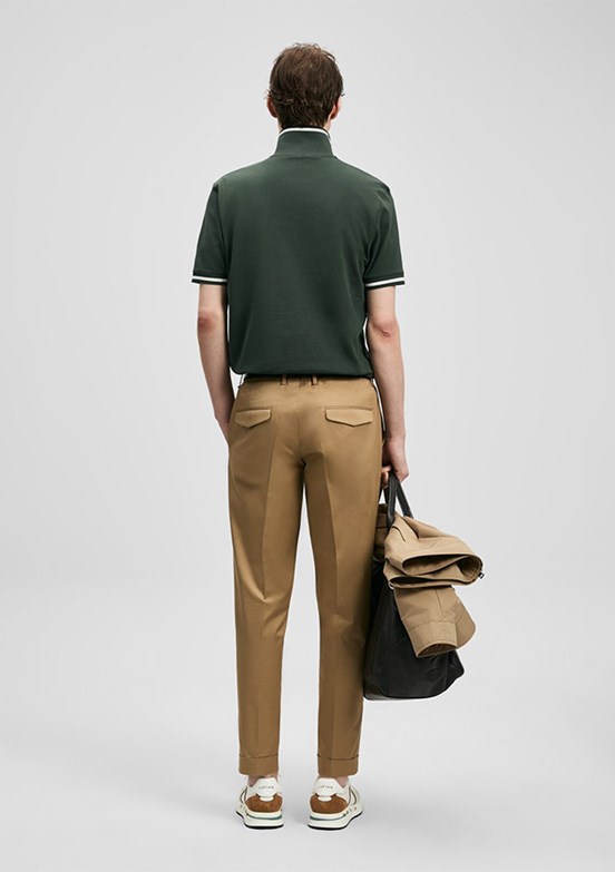 LUFİAN Artos - 111040249 Erkek Yeşil Polo Yaka T-Shirt