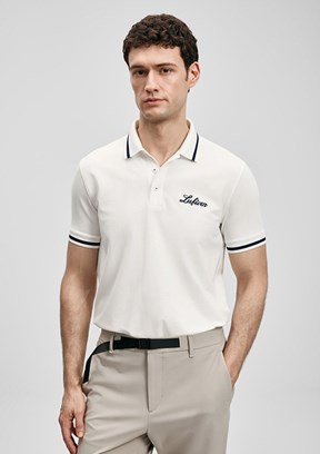LUFİAN Artos - 111040249 Erkek Beyaz Polo Yaka T-Shirt