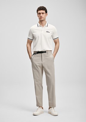 LUFİAN Artos - 111040249 Erkek Beyaz Polo Yaka T-Shirt