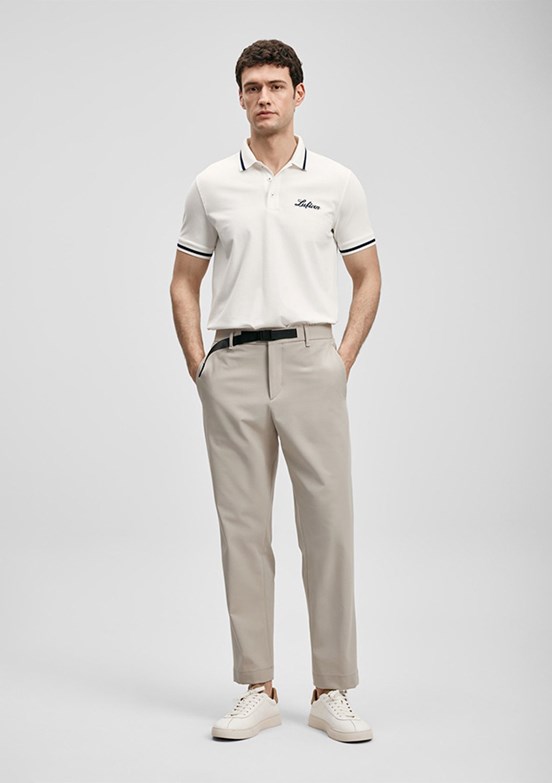 LUFİAN Artos - 111040249 Erkek Beyaz Polo Yaka T-Shirt