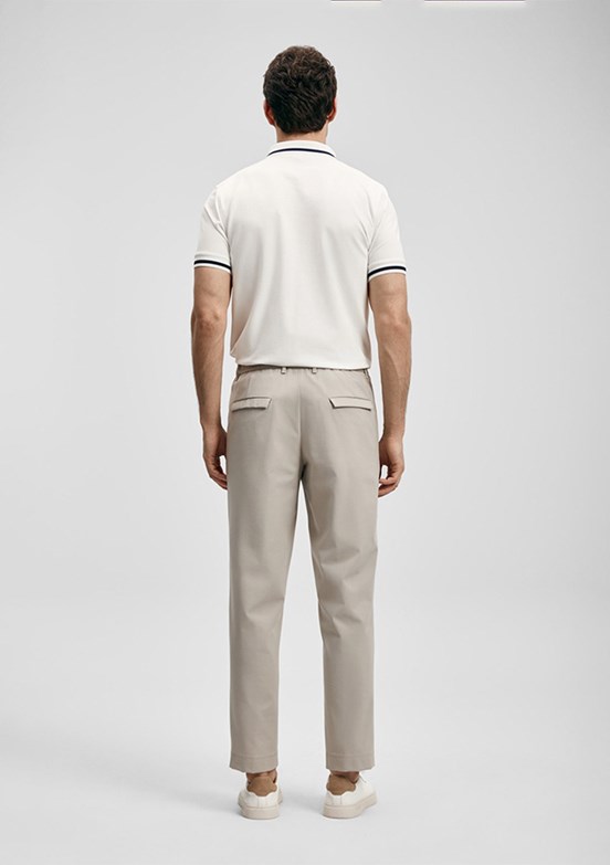 LUFİAN Artos - 111040249 Erkek Beyaz Polo Yaka T-Shirt