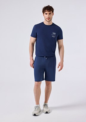 ELLESSE - 6SM4010 Erkek Lacivert Baskılı Şort