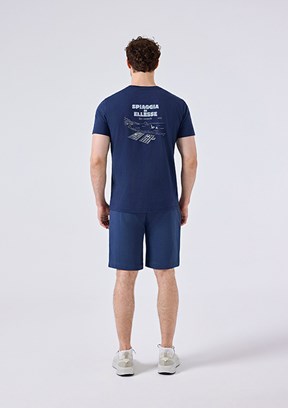 ELLESSE - 6SM4010 Erkek Lacivert Baskılı Şort