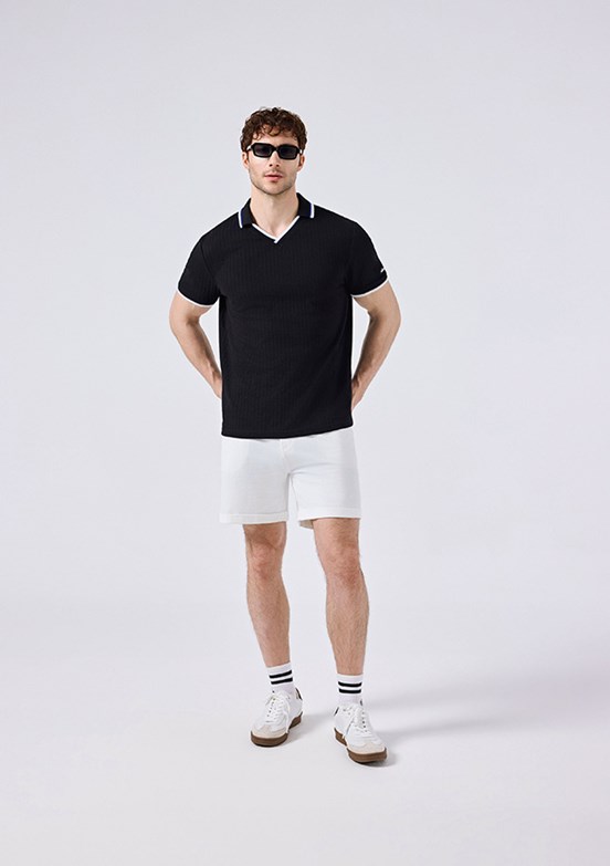 ELLESSE - 6SM4014 Erkek Beyaz Baskılı Şort
