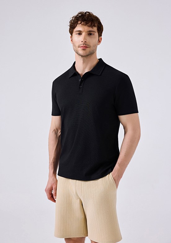 ELLESSE - 6SM5003 Erkek Siyah Polo Yaka T-Shirt