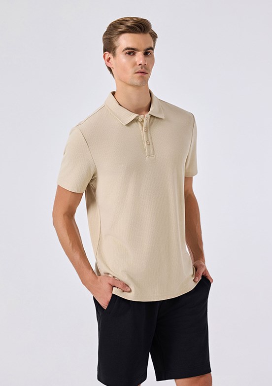 ELLESSE - 6SM5003 Erkek Bej Polo Yaka T-Shirt