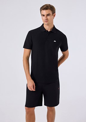 ELLESSE - 6SM5010 Erkek Siyah Polo Yaka T-Shirt