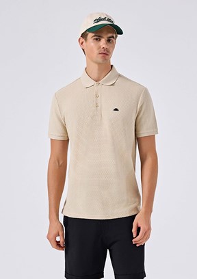 ELLESSE - 6SM5010 Erkek Bej Polo Yaka T-Shirt
