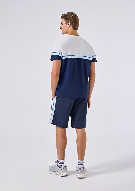 ELLESSE - 6SM5014 Erkek Lacivert Baskılı T-Shirt