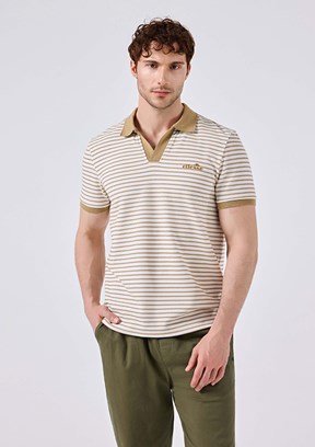 ELLESSE - 6SM5019 Erkek Bej Polo Yaka T-Shirt