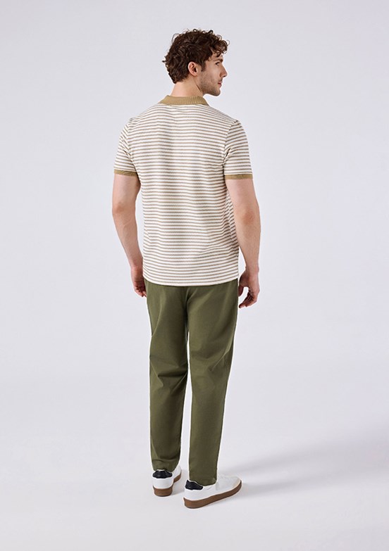 ELLESSE - 6SM5019 Erkek Bej Polo Yaka T-Shirt