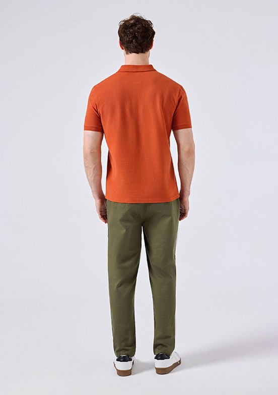 ELLESSE - 6SM5044 Erkek Kiremit Polo Yaka T-Shirt