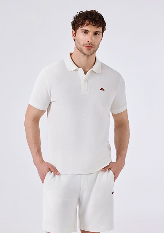 ELLESSE - 6SM5044 Erkek Beyaz Polo Yaka T-Shirt