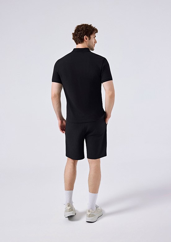 ELLESSE - 6SM5044 Erkek Siyah Polo Yaka T-Shirt