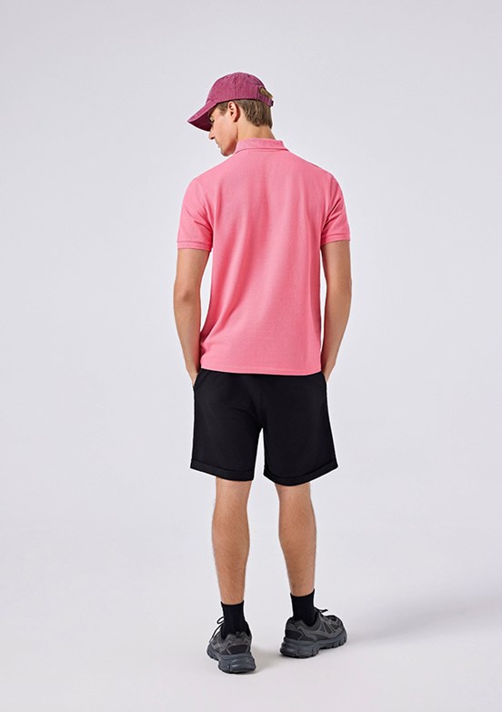 ELLESSE - 6SM5044 Erkek Pembe Polo Yaka T-Shirt