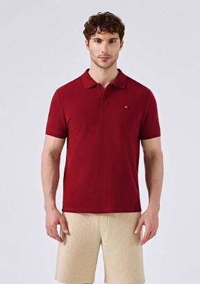 ELLESSE - 6SM5044 Erkek Koyu Kırmızı Polo Yaka T-Shirt